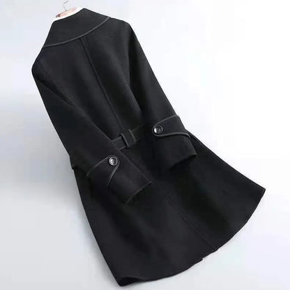 Double-Sided Woolen Coat Winter New Style Korean Version Cashmere Women's Mid-Length Fashionable Woolen Jacket Outerwear
