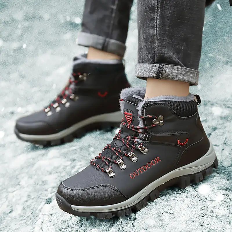 Men's Casual Sneaker Outdoor Sports Men Boots for Men Shoes Comfortable Warm Outdoor Hiking Shoes with Short Plush Men's Shoes