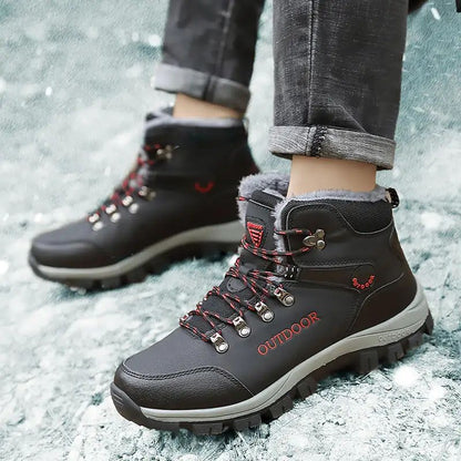 Men's Casual Sneaker Outdoor Sports Men Boots for Men Shoes Comfortable Warm Outdoor Hiking Shoes with Short Plush Men's Shoes