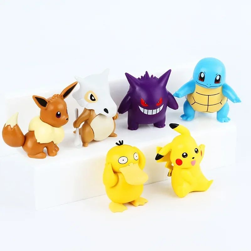 Novo Conjunto 6 Peças/Set Pocket Monsters Bonecos de Anime Kawaii Pikachu Fantasiado Bonecos de Ação PVC Modelo de Coleção Adulto Bonecas de Brinquedo Presente