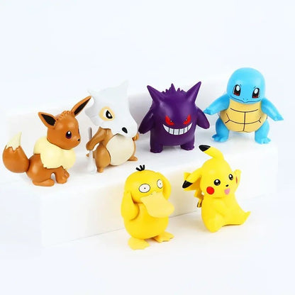 Novo Conjunto 6 Peças/Set Pocket Monsters Bonecos de Anime Kawaii Pikachu Fantasiado Bonecos de Ação PVC Modelo de Coleção Adulto Bonecas de Brinquedo Presente