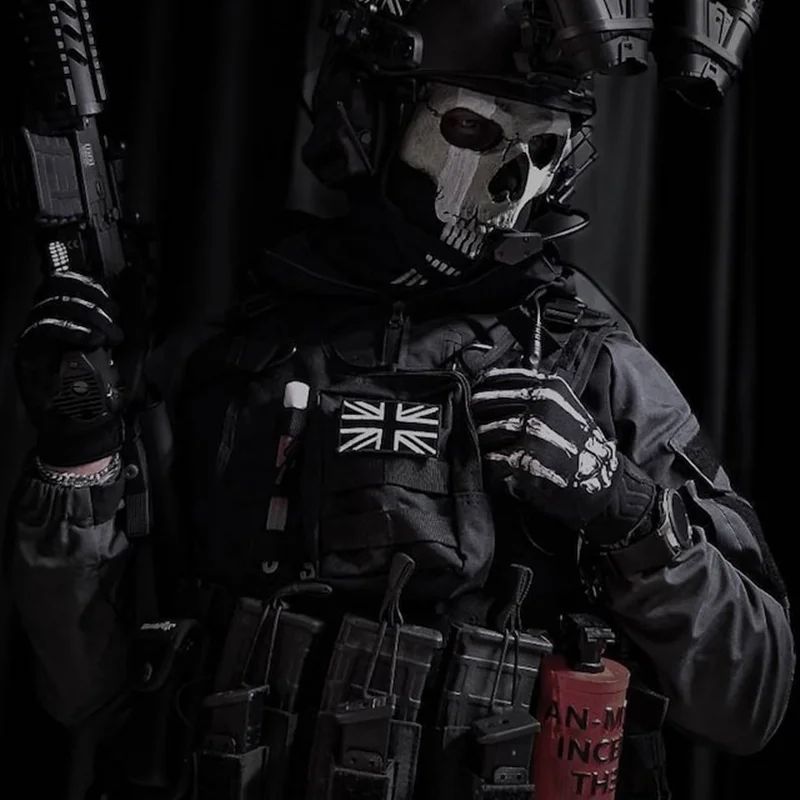 BeauNook Unisex Horror Skull Mask Ghost Call of Duty Latex Headgear Helmet Cosplay Perform Party Masquerade Prop Halloween