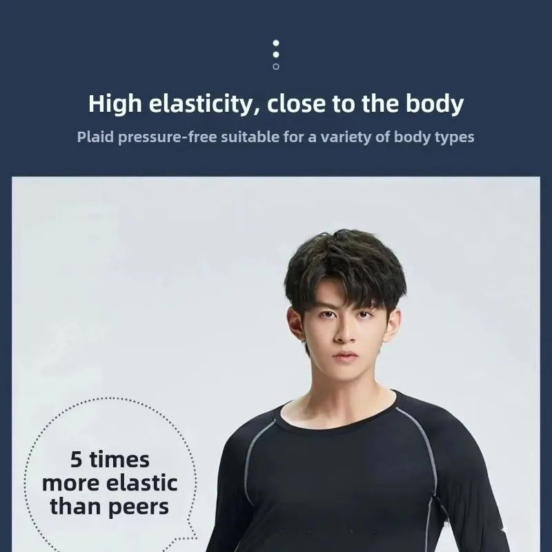 Men's Thermal Plush Base Layer Set Winter Thickened Running Trainning Quick Drying Clothes Fitness Tight Sports Men's Sweats Set