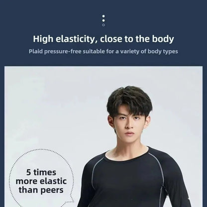 Men's Thermal Plush Base Layer Set Winter Thickened Running Trainning Quick Drying Clothes Fitness Tight Sports Men's Sweats Set