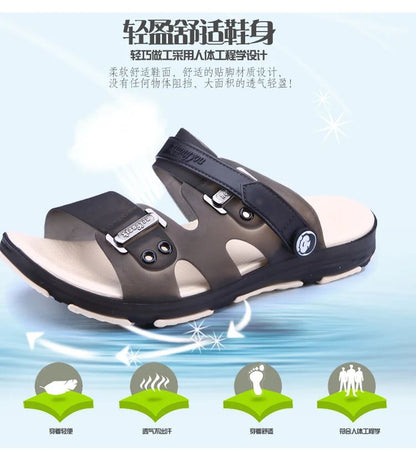 Summer Sandals Men Slippers Outdoor Beach Casual Shoes Zapatos De Hombre Indoor Durable Anti Slip Peep Toe New