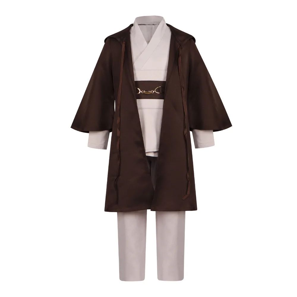 Obi Wan Kenobi Jedi Warrior Cosplay Costume Adult Kids Unisex Cloak Friar Uniform Robe Full Set Halloween Carnival Outfits