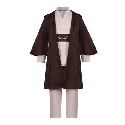 Obi Wan Kenobi Jedi Warrior Cosplay Costume Adult Kids Unisex Cloak Friar Uniform Robe Full Set Halloween Carnival Outfits