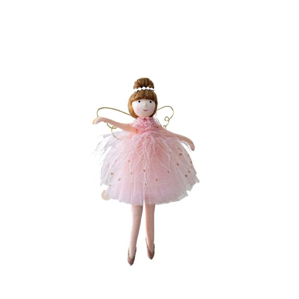 Christmas chiffon dress angel girl doll decoration Christmas tree pendant hanging decoration family New Year decoration