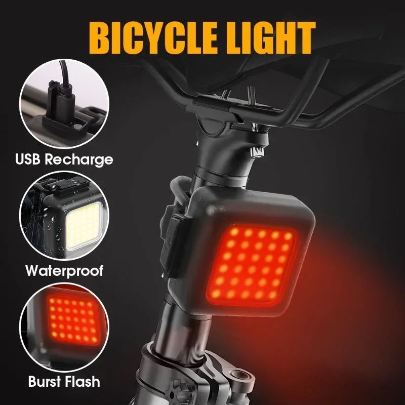 BUCKLOS Bike Light COB Front Rear Bicycle Lights LED Rechargeable Mountain Road Bicycle Lamp MTB Tail Light Cycling Flashlight