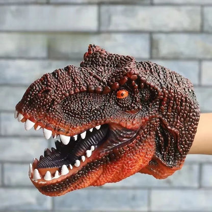 Fantoches de Mão Cabeça de Dinossauro Brinquedo Modelo T-Rex Mundo dos Dinossauros Modelo Animal Bonecos de Ação Brinquedo de Coleção para Crianças Presentes de Brinquedos de Pelúcia