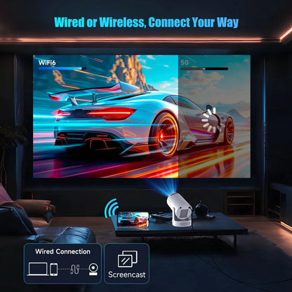 Miniprojetor Portátil Magcubic 8K Android 14 8000 Lúmens WiFi 6 BT5.4, Cinema ao Ar Livre, Alto-falante HiFi de 5W, Suporte a HD 720P HY300 Pro+