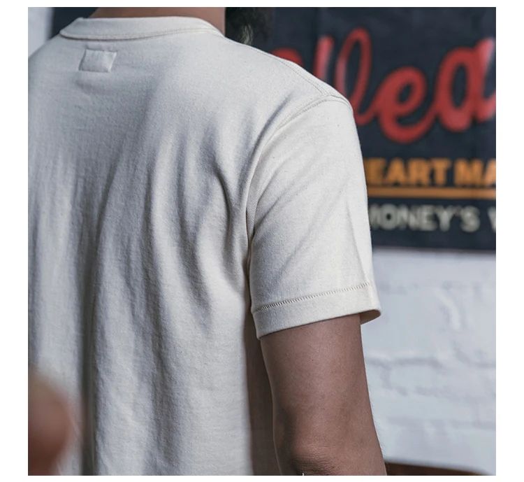 Bronson Heavyweight Seamless Tubular T-Shirt Summer Men's Plain Basic Tee Shirts