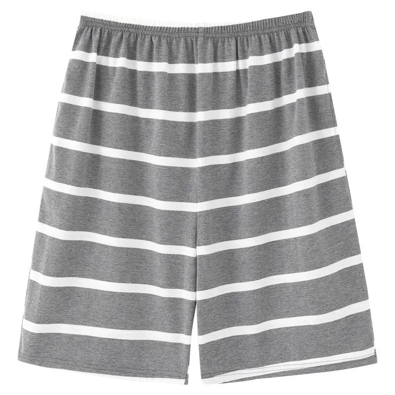 Summer new style solid color pajama pants adluts home loose cotton pajama men's sleep bottom elastic waist breathable shorts