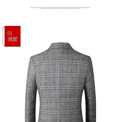 2024 New Spring Autumn Blazers Men Slim Fit British Plaid Formal Suits Male Jackets Party Wedding Business Casual Blazers Men