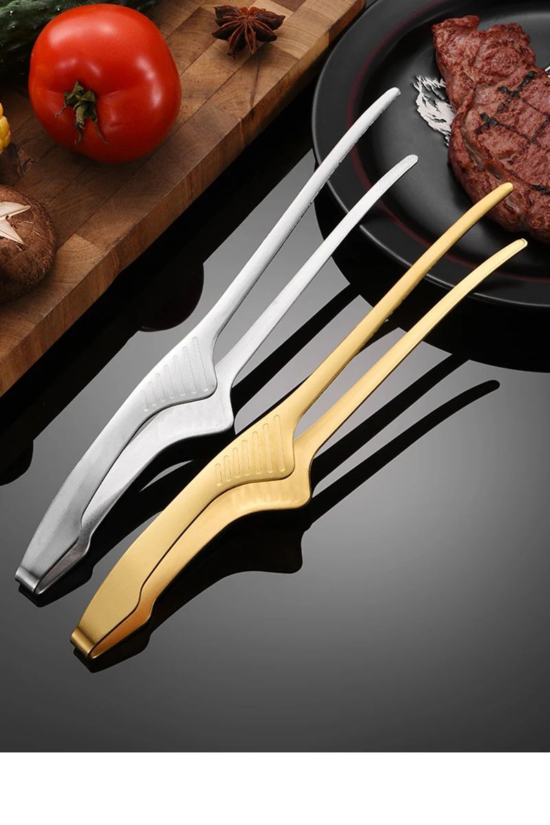 304 Stainless Steel Food Tongs Long Handle Non-slip Barbecue Tongs Steak Tongs Kitchen Cooking Tools Kitchen Accessories