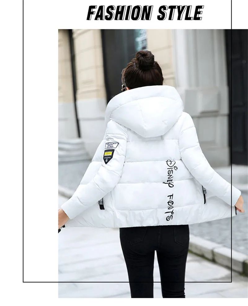 2025 New Winter Parkas Women Jacket Hooded Thick Warm Short Jacket Cotton Padded Parka Basic Coat Female Outerwear 5XL