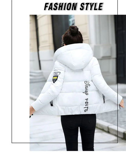 2025 New Winter Parkas Women Jacket Hooded Thick Warm Short Jacket Cotton Padded Parka Basic Coat Female Outerwear 5XL