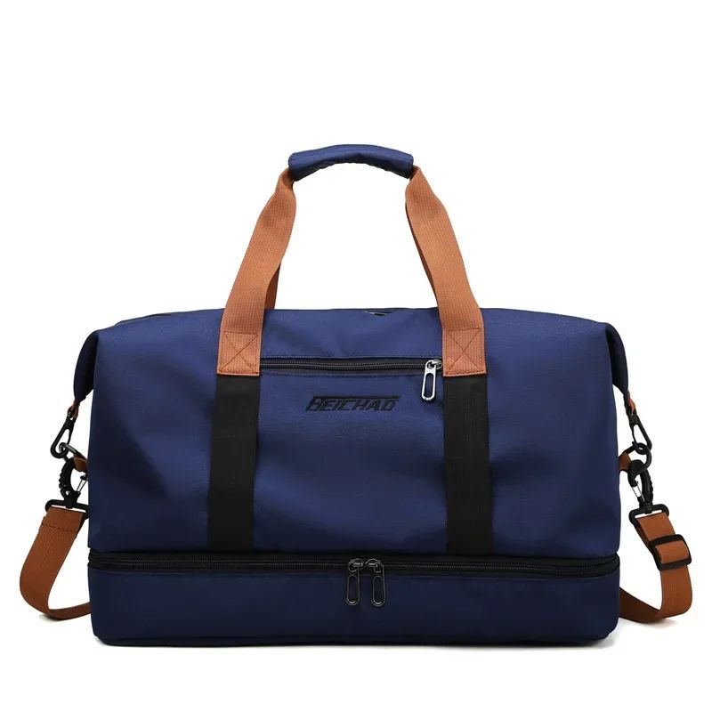 Mala de Viagem Esportiva de Grande Capacidade Bolsa de Viagem de Curta Distância Portátil Bolsas de Fitness Bolsa de Ombro Transversal Bolsas Masculinas Esportivas Impermeáveis ​​B