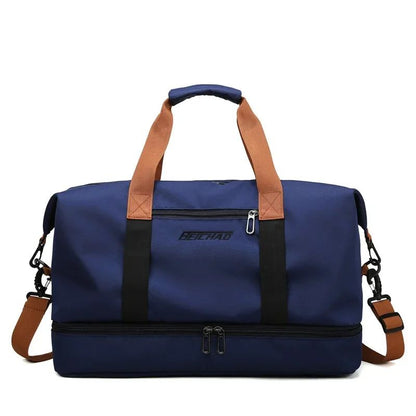 Mala de Viagem Esportiva de Grande Capacidade Bolsa de Viagem de Curta Distância Portátil Bolsas de Fitness Bolsa de Ombro Transversal Bolsas Masculinas Esportivas Impermeáveis ​​B