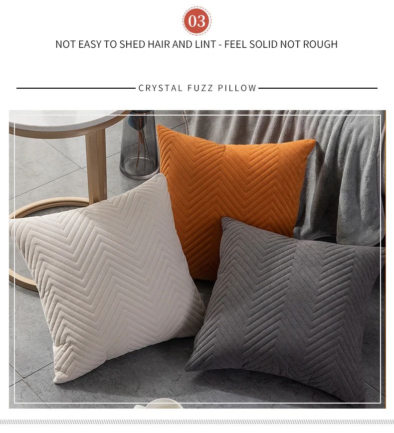 Quilted Velvet Pillowcase Throw Pillow Covers Home Cojines Decor Pillow Cases Simple Sofa Cushion Cover Decorative 45x45cm