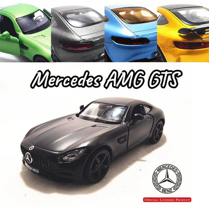 1:36 Escala Mercedes-Benz AMG GTS Modelo de Carro Réplica Veículo Diecast Miniatura Decoração de Interiores para Casa Escritório Presente de Natal Brinquedo para Crianças Meninos