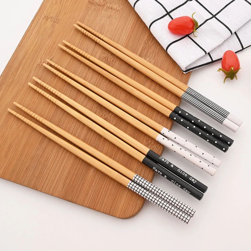 5 Pares de Hashis de Bambu Japoneses para Sushi Antiderrapante Utensílios de Mesa Reutilizáveis para Hot Pot Hashis Chineses Ferramentas de Cozinha