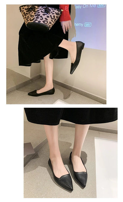Women Fashion Pointed Toe Slip on Shoes Summer Woman Loafers Comfortable Ladies Yellow Boat Shoes Autumn Flats Zapatos Mujer