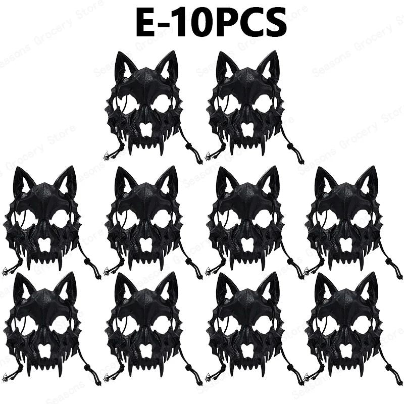 Halloween Half Face Mask Popular Dragon God Fierce Tiger Night Dog Man Wolf Costume Skull Performance Mask Mask Deadpool Terror