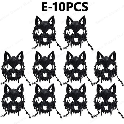 Halloween Half Face Mask Popular Dragon God Fierce Tiger Night Dog Man Wolf Costume Skull Performance Mask Mask Deadpool Terror