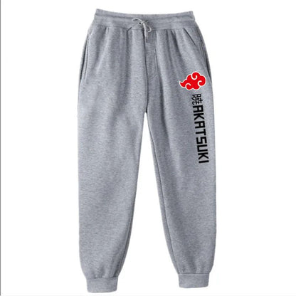 Calças de Moletom Akatsuki de Anime Mais Vendidas Calças de Lã Estampadas de Moda Masculinas Femininas para Corrida Hip Hop Roupas de Rua S-3GG