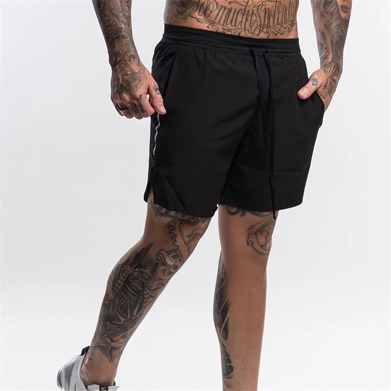 Brand Men Fitness Bodybuilding Gyms Workout  Shorts Man Summer Male Breathable Quick Dry Sportswear Jogger Beach Short Pants