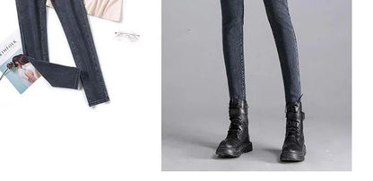 PTKPCC New Elastic Waist Skinny Jeans Women Spring Slim Stretch Denim Pants Vintage Pencil Vaqueros Mom Pantalones De Mujer
