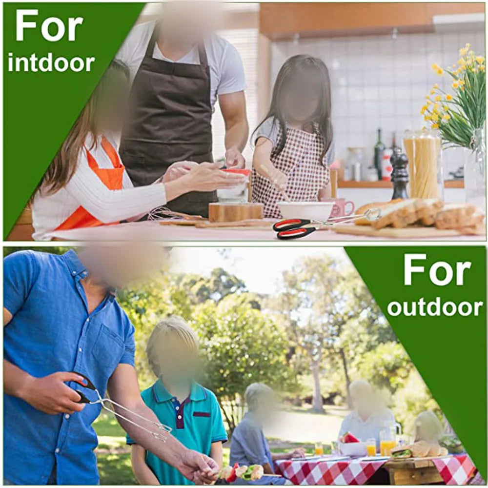 BBQ Tools Barbecue Scissor Tongs Grilled Food Tong Long Handle Scissor BBQ Bread Roast Clip Kitchen Baking Tongs BBQ Accessories