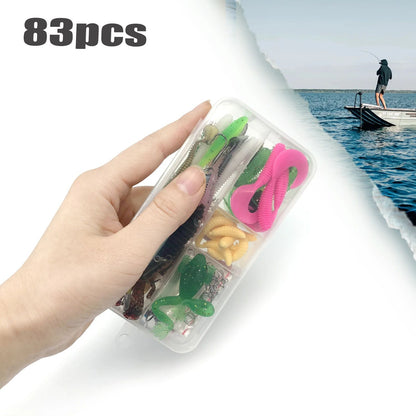 Kit de Iscas de Pesca 83/133/193/239/409 peças para Truta/Lúcio/Baixo, Conjunto de Iscas Múltiplas, Caixa de Pesca Profissional em Camadas