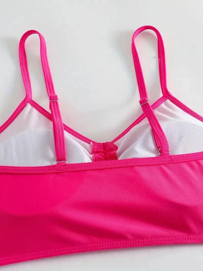 Tropical Leaf Print V-Neck High Waist Bikini Set Two Piece Swimsuits Women's Swimwear and Clothing biquinis mujer