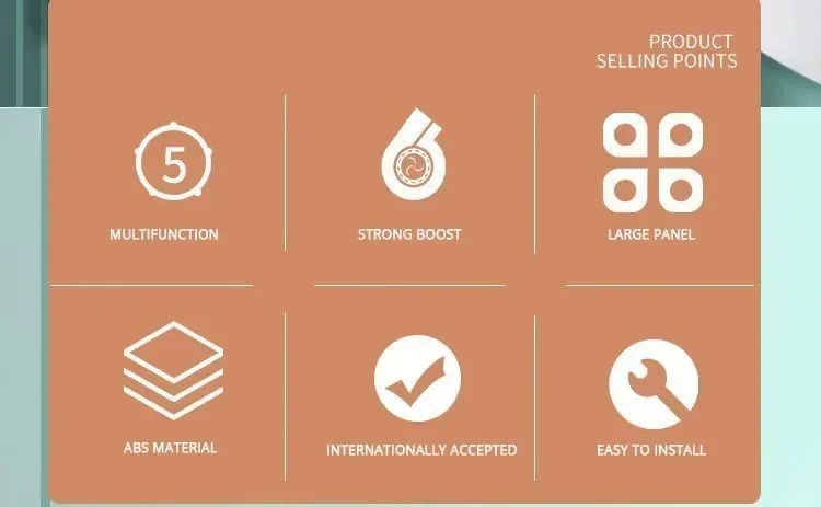 5 Mode Handheld Shower Head High Pressure Water Booster Massage Spray Jet with Anti Leak Proof Hose for Bathroom Household Bath