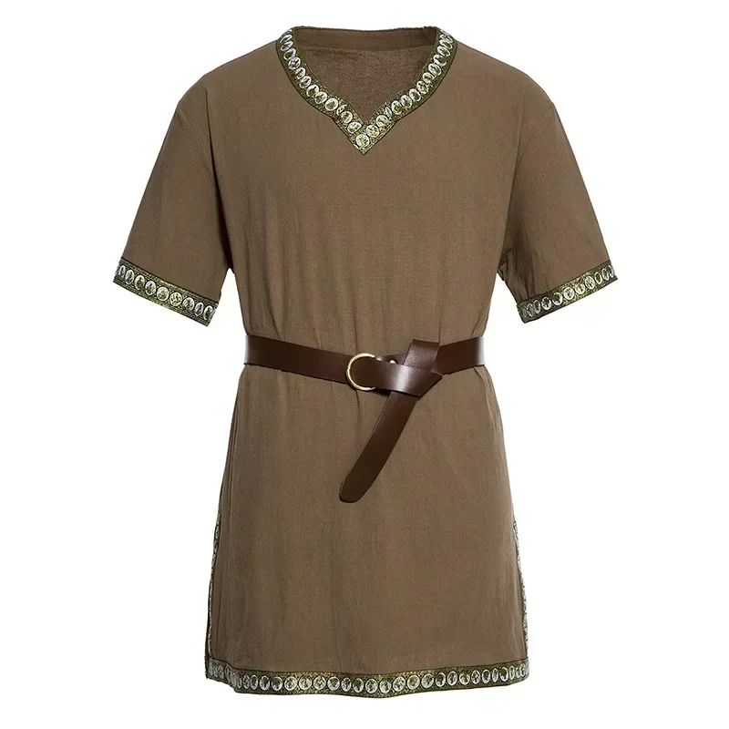 Knight Cosplay Medieval Costume Tunic Halloween Costumes for Men Adult Viking Pirate Disguise Fancy Clothing Carnival Shirts