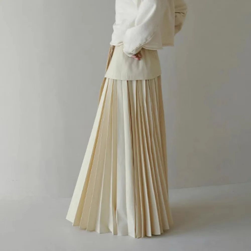 Spring Summer Vintage Japanese Casual Skirts Women Three-dimensional Two-piece Skirt High Waist All-match Pleated Faldas Mujer