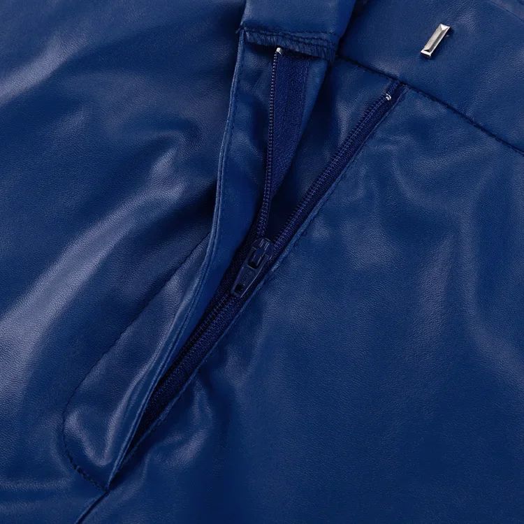 Women's Trousers Spring Fashion PU Leather Mid High Waist Lifting Hip Straight Leg Casual Women's Pants