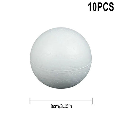 10pcs Solid Foam Ball Polystyrene Balls 50mm-100mm  Round DIY Accessory Handmade For Party Celebration Christmas Decoration