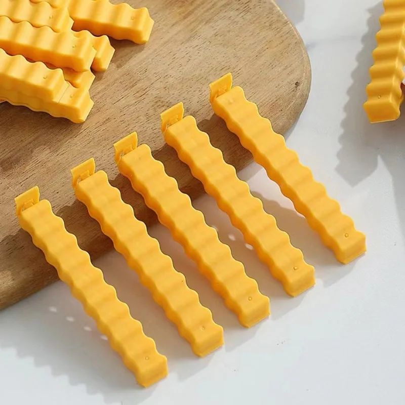 12pcs French Fries Sealing Clip Fridge Magnet Snacks Sealing Clip Food Small Clip  Kitchen Plastic Bag Seasoning Sealing Strip
