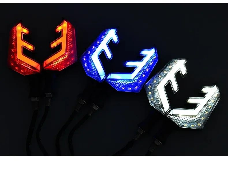 Luzes de Seta de LED Asas de Anjo 12V - Modificação de Luz de Freio Sequencial para Motocicletas e Veículos Elétricos