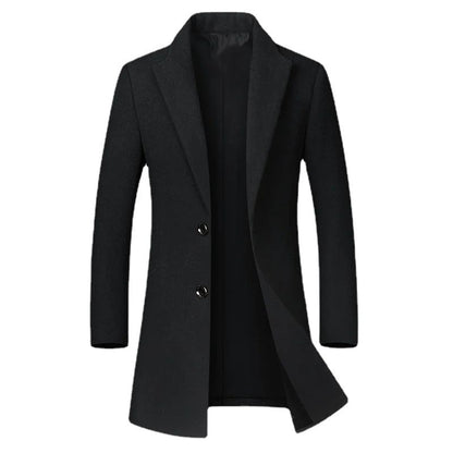 New Winter Men Cashmere Trench Coats Wool Blends Overcoats Business Casual Trench Long Jackets Male Slim Blends Coats Size 4XL