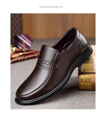 Leather Men Formal Shoes Luxury Brand Men's Loafers Dress Moccasins Breathable Slip on Black Driving Shoes Plus Size 37-46
