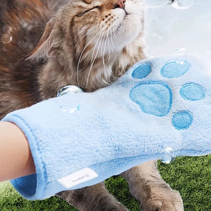 Luvas de Banho de Secagem Rápida para Cães Luvas de Higiene para Pets Multicores Macias com Estampa de Patinha para Cães e Gatos, Essenciais para Banho e Secagem