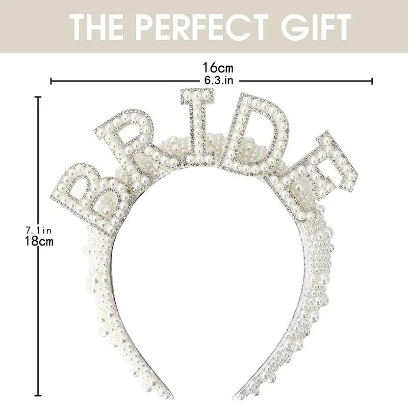 Bride to be Pearl crown Headband Bach Bachelorette hen Party Bridal Shower wedding engagement rehearsal dinner Decoration Gift