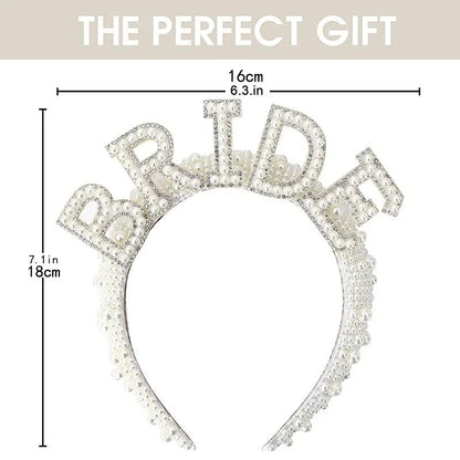 Bride to be Pearl crown Headband Bach Bachelorette hen Party Bridal Shower wedding engagement rehearsal dinner Decoration Gift