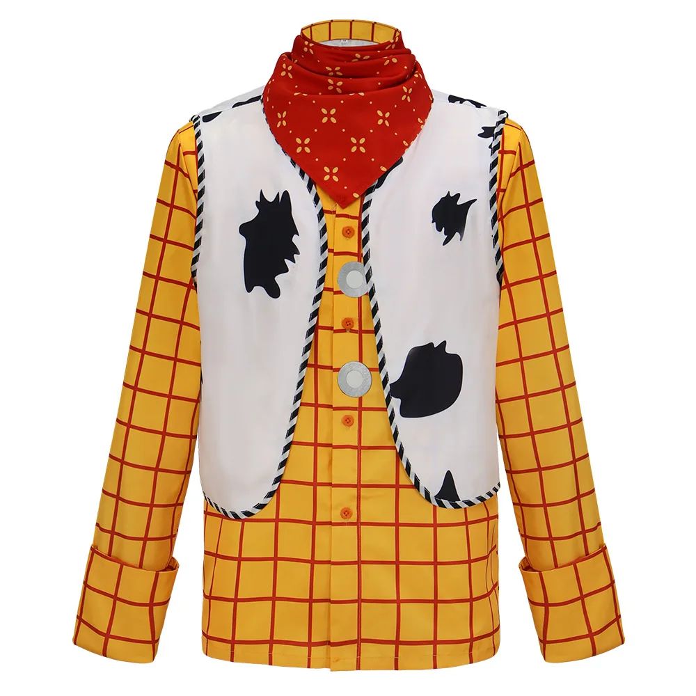 Movie Story Woody Cosplay Costume Story Halloween Woody Tracy cosplay Shirt Vest Bandana Sheriff role-playing costume
