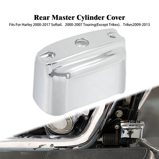 Motorcycle Rear Brake Master Cylinder Cover For Harley Heritage Softail Low Riders FLST 00-17 Touring Road King FLHT 00-07