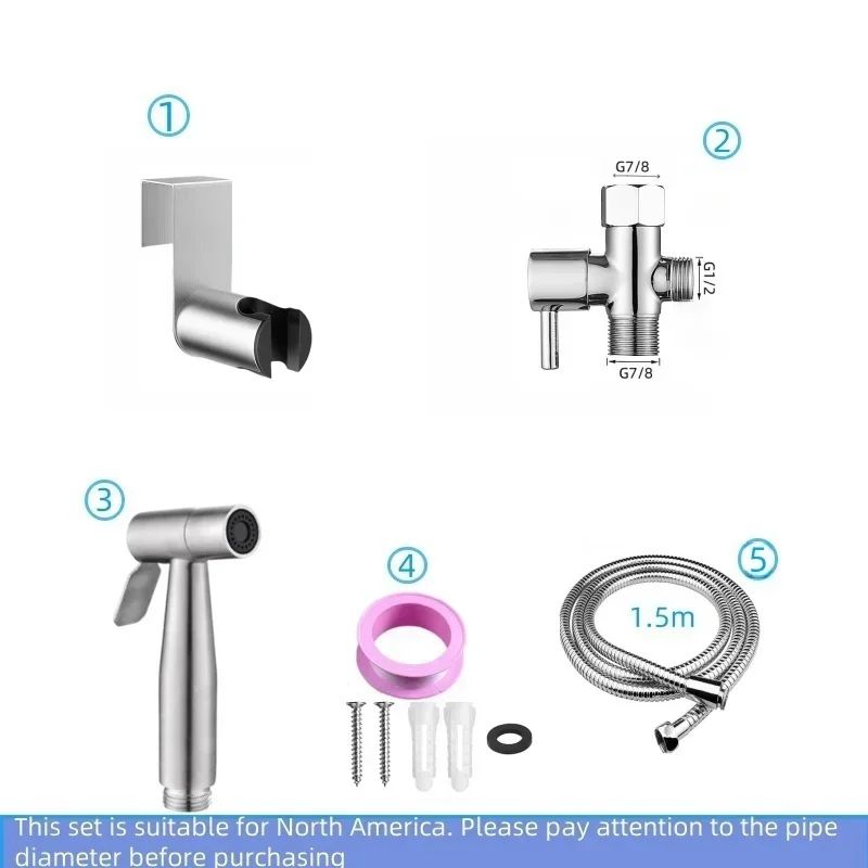 Handheld Bidet Toilet Sprayer Jet Kit Stainless Steel Shattaf Sprayer Kit Bathroom Personal Hygiene
